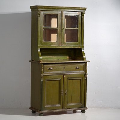 Vintage Kitchen Cabinet with Olive Green Patina, 1920-ZNJ-2035298