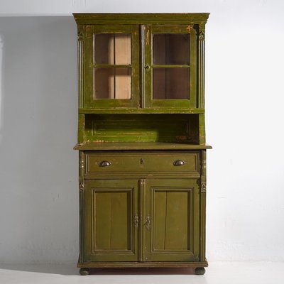 Vintage Kitchen Cabinet with Olive Green Patina, 1920-ZNJ-2035298