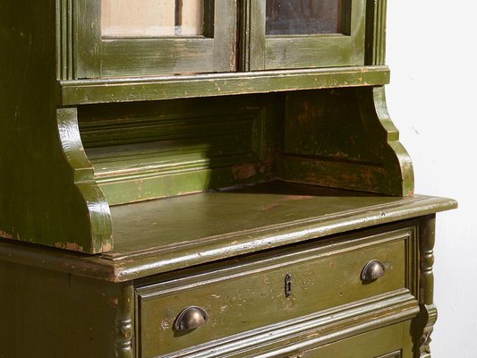 Vintage Kitchen Cabinet with Olive Green Patina, 1920-ZNJ-2035298