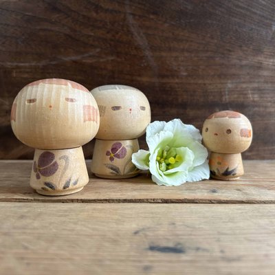 Vintage Kokeshi Dolls by Sanpei Yamanaka, Japan, 1960s, Set of 3-DWL-1799220