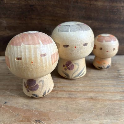 Vintage Kokeshi Dolls by Sanpei Yamanaka, Japan, 1960s, Set of 3-DWL-1799220