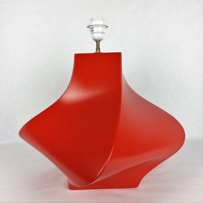 Vintage Kostka Table Lamp in Red Ceramic by Y Boudry, France, 1990s-YBU-1347477