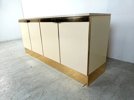 Vintage Lacquered and Brass Credenza, 1980s-IRH-1820574