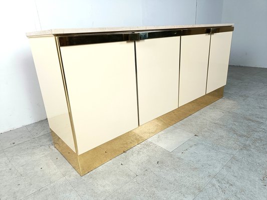 Vintage Lacquered and Brass Credenza, 1980s-IRH-1820574