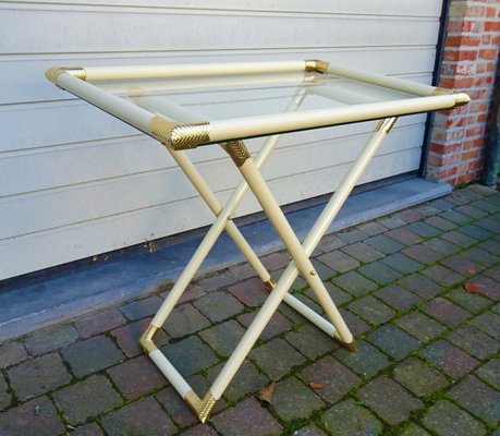 Vintage Lacquered Metal Butler Folding Table, 1970s-AWL-1430787