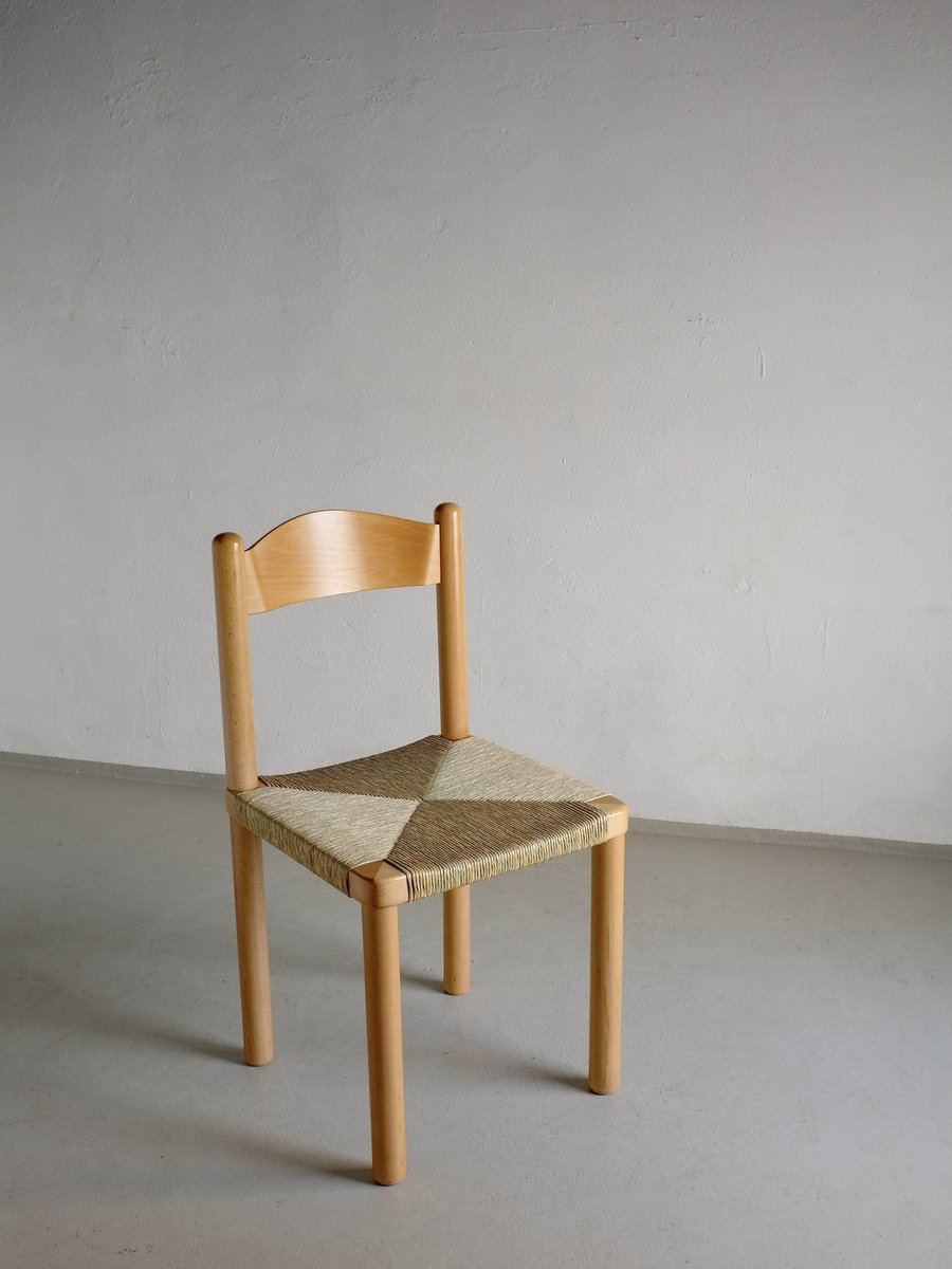 Vintage Ladder Back Woven Seat Chair, 1960s