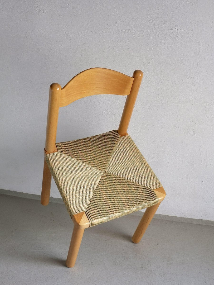 Vintage Ladder Back Woven Seat Chair, 1960s