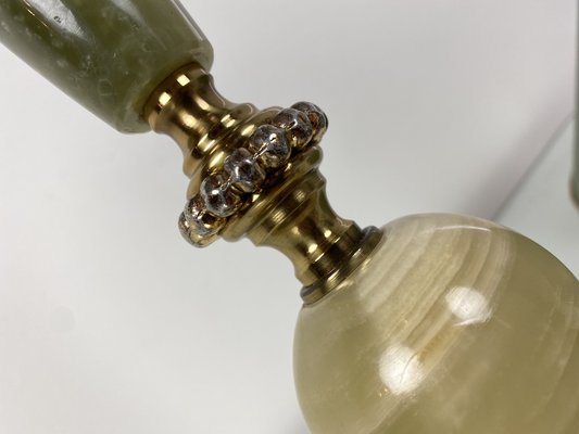 Vintage Lamp in Marble with Brass Dolphins, 1960s-WZZ-1033602