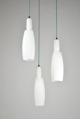 Vintage Lamp with 3 Glass Pendants, 1960s-WG-896992