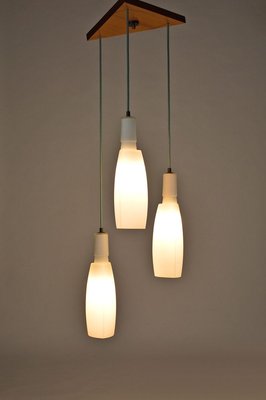 Vintage Lamp with 3 Glass Pendants, 1960s-WG-896992