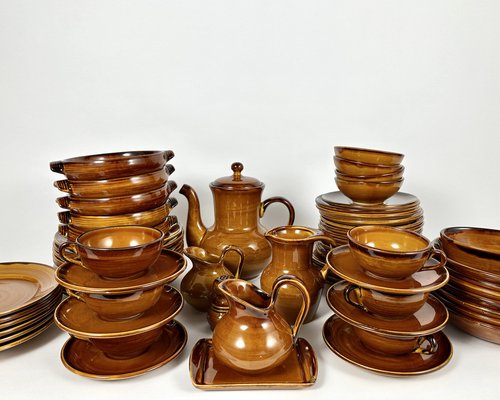 Vintage Large Dishware in Ceramic from Saint Clément, Set of 66-GYX-2041455