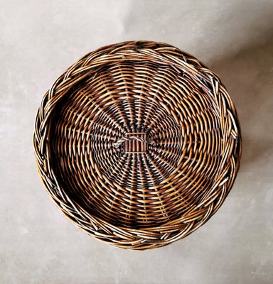 Vintage Laundry Basket in Rattan, 1970s-FW-2032188