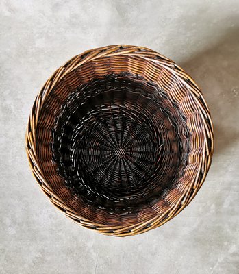 Vintage Laundry Basket in Rattan, 1970s-FW-2032188