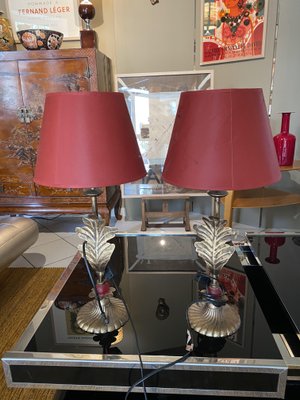 Vintage Leaf Oak Table Lamps, Set of 2-TEP-1288666