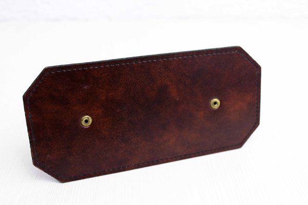 Vintage Leather and Brass Letter Holder, 1970s-BQF-1768285