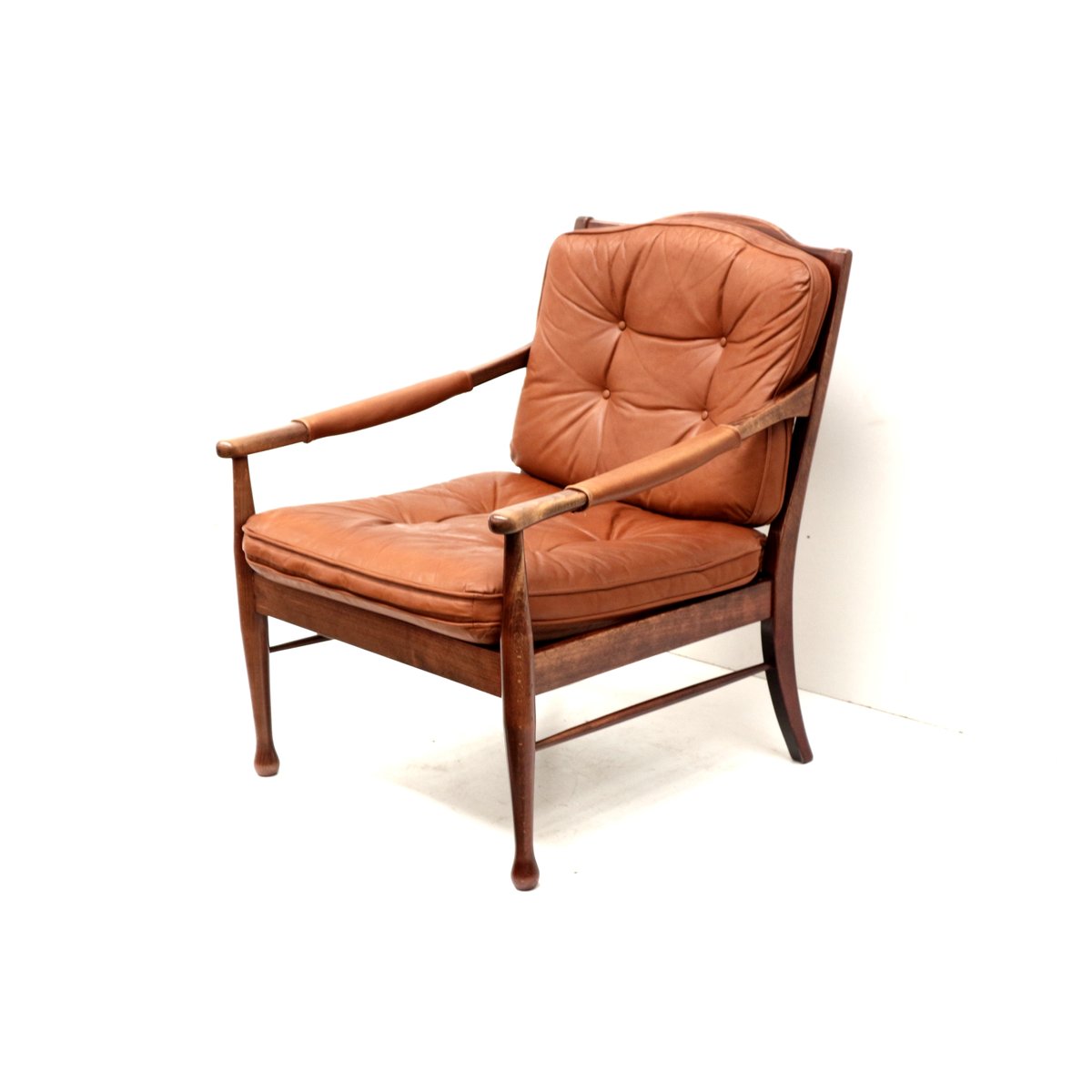 Vintage Leather Armchair from Ulferts, Sweden, 1970s