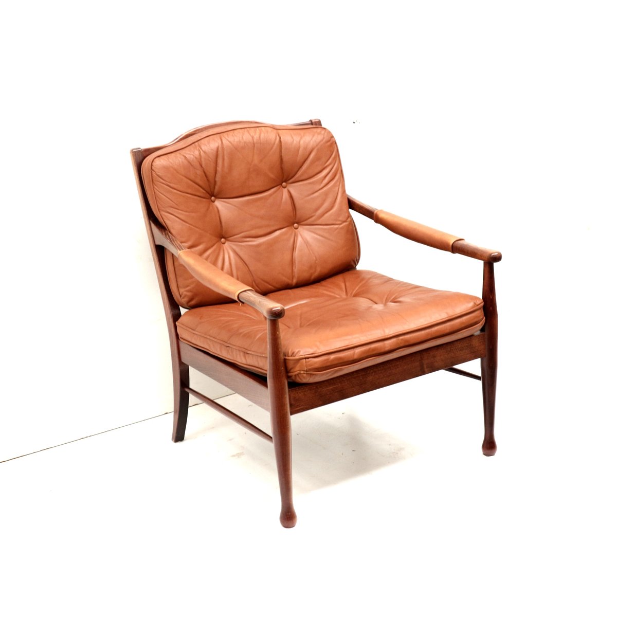 Vintage Leather Armchair from Ulferts, Sweden, 1970s