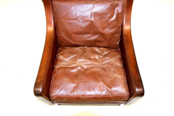 Vintage Leather Armchairs, Denmark, 1960s, Set of 2-GEK-1290973