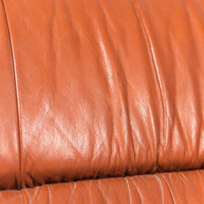 Vintage Leather Armchairs & Sofa, 1970s, Set of 3-ZLY-1189741