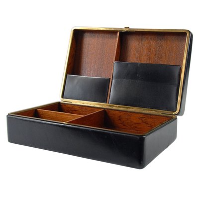 Vintage Leather Box, Belgium, 1950s.-GIW-1395829