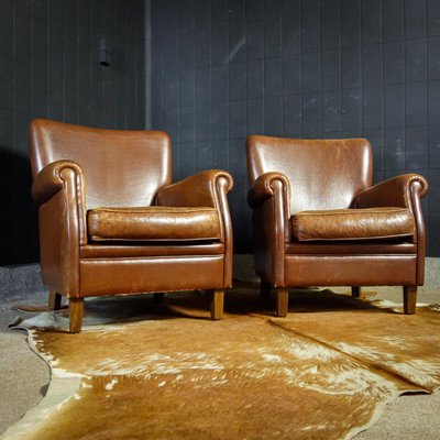 Vintage Leather Brown Chair-IA-862619