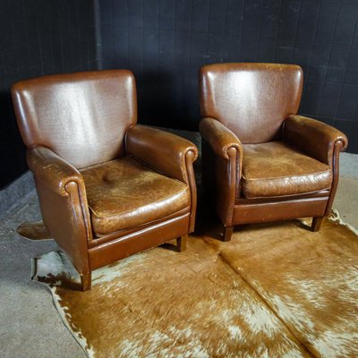 Vintage Leather Brown Chair-IA-862619