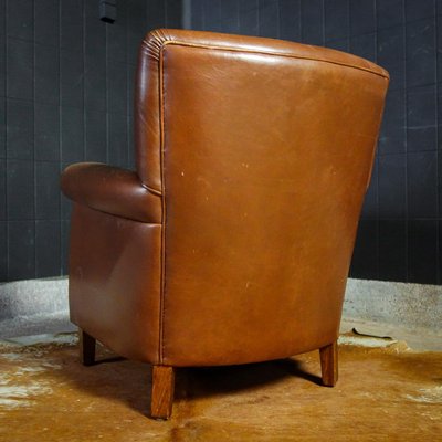 Vintage Leather Brown Chair-IA-862619