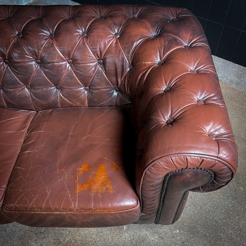 Vintage Leather Chesterfield 3-Seater Bank