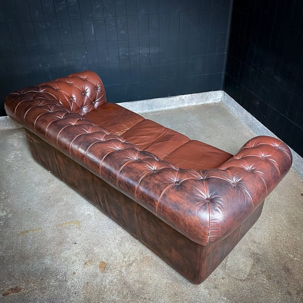 Vintage Leather Chesterfield 3-Seater Bank