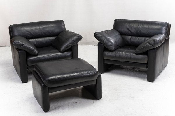 Vintage Leather Living Room Set from WOH, Set of 4-ZZH-666297