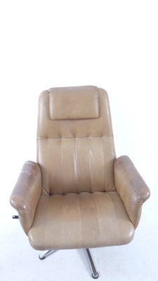 Vintage Leather Lounge Chair with Ottoman-CIP-561923