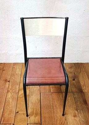 Vintage Leather Model 510 Chairs from Mullca, 1950s, Set of 3-NMC-1320559