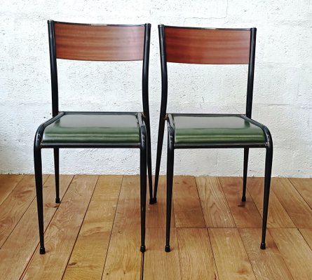 Vintage Leather Model 510 Chairs from Mullca, 1950s, Set of 3-NMC-1320559