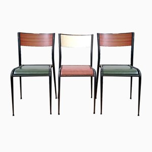 Vintage Leather Model 510 Chairs from Mullca, 1950s, Set of 3-NMC-1320559