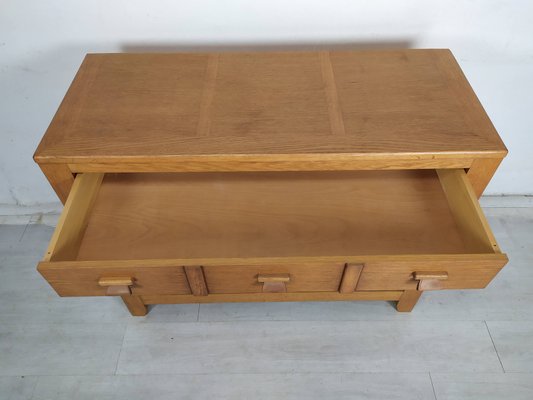 Vintage Leather Oak Buffet, 1980s-EAD-1819460