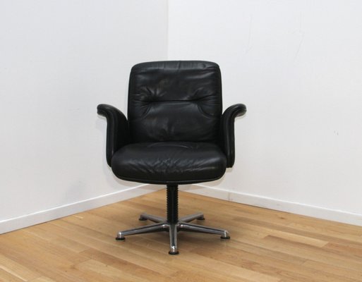 Vintage Leather Swivel Desk Chair-NMC-1812481