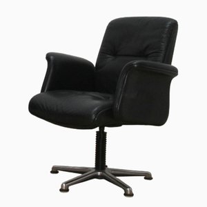 Vintage Leather Swivel Desk Chair-NMC-1812481