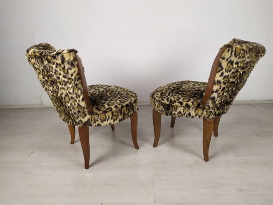 Vintage Leopard Bridge Chairman, Set of 2-EAD-1325732