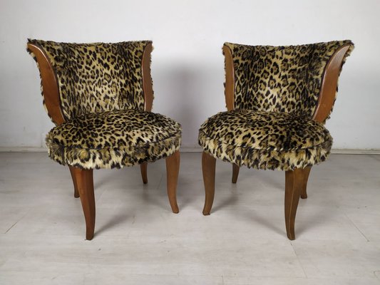 Vintage Leopard Bridge Chairman, Set of 2-EAD-1325732