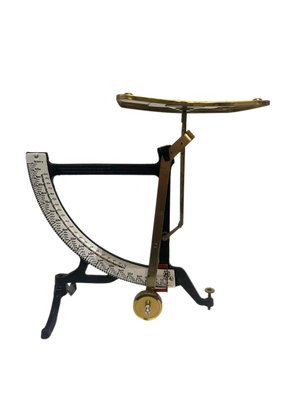 Vintage Letter Scale in Cast Iron and Brass from M Concave, Sweden-JKV-1783078