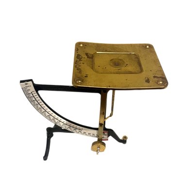 Vintage Letter Scale in Cast Iron and Brass from M Concave, Sweden-JKV-1783078