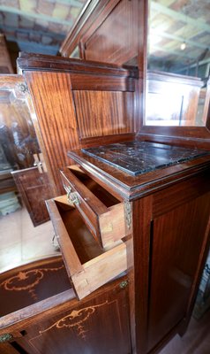 Vintage Liberty Sideboard & Central Showcase with Black Marble Embedded Inlays-RAQ-1076908