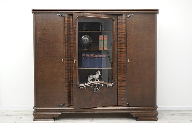 Vintage Library in Oak and Walnut, 1930s-ZFH-2041431