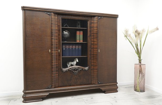 Vintage Library in Oak and Walnut, 1930s-ZFH-2041431