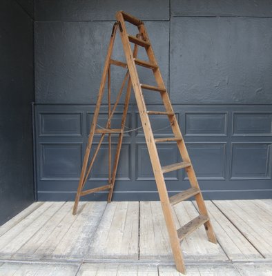 Vintage Library Ladder in Pine-TAT-1352900