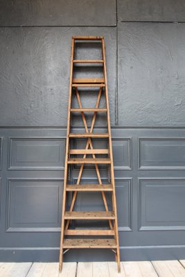 Vintage Library Ladder in Pine-TAT-1352900