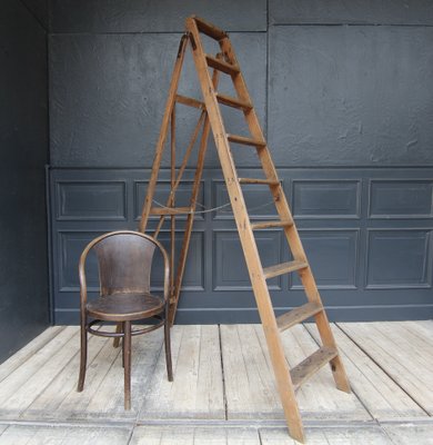 Vintage Library Ladder in Pine-TAT-1352900