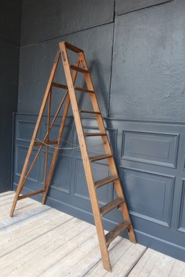 Vintage Library Ladder in Pine-TAT-1352900