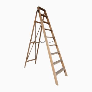 Vintage Library Ladder in Pine-TAT-1352900