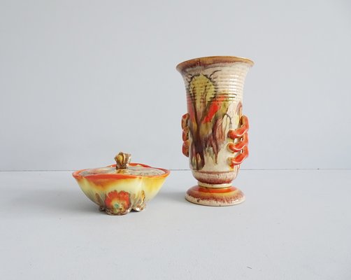 Vintage Lidded Box by Streuler & Vase by Dümler & Breiden, Set of 2-BLG-859428